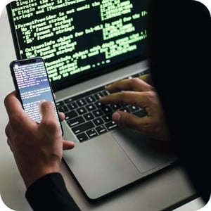 Computer Hacker Accessing Sensitive Data