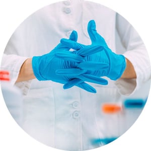 Lab Tech Wearing Gloves