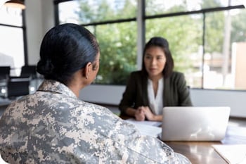 Military Woman with office woman
