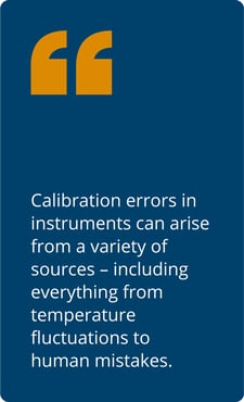 Calibration errors in instruments can arise from a variet of sources