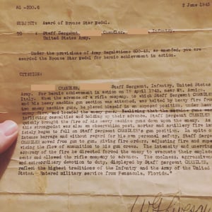 Veteran Bronze Star Medal letter